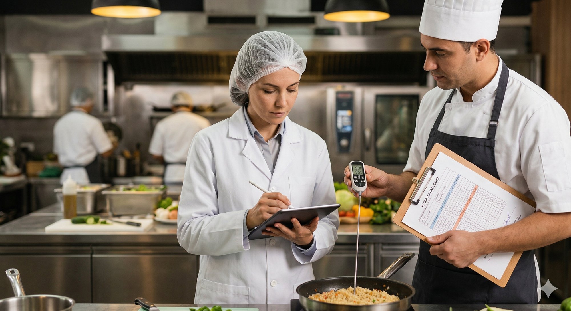 Control de temperatura con termómetro de sonda en cocción — registro APPCC restaurante Pontevedra